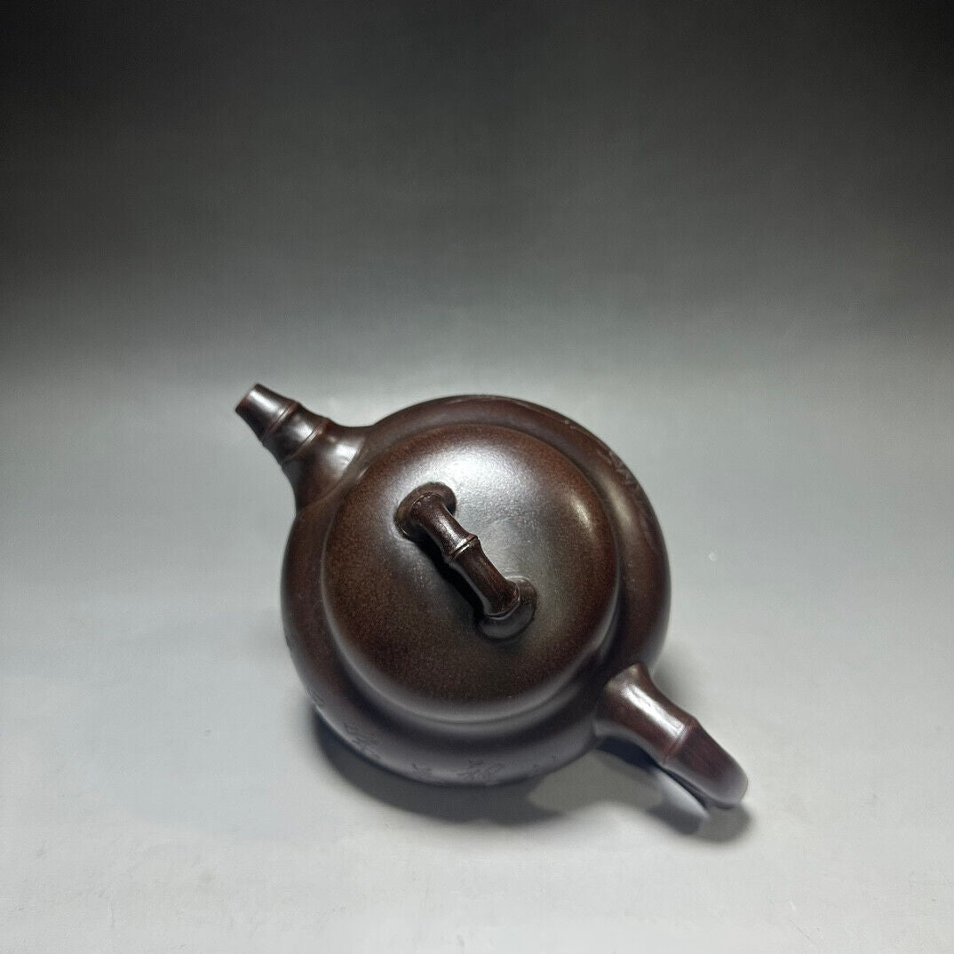 Chinese Yixing Zisha Clay Handmade Exquisite Teapot(竹鼎壶 底款:顾景舟)