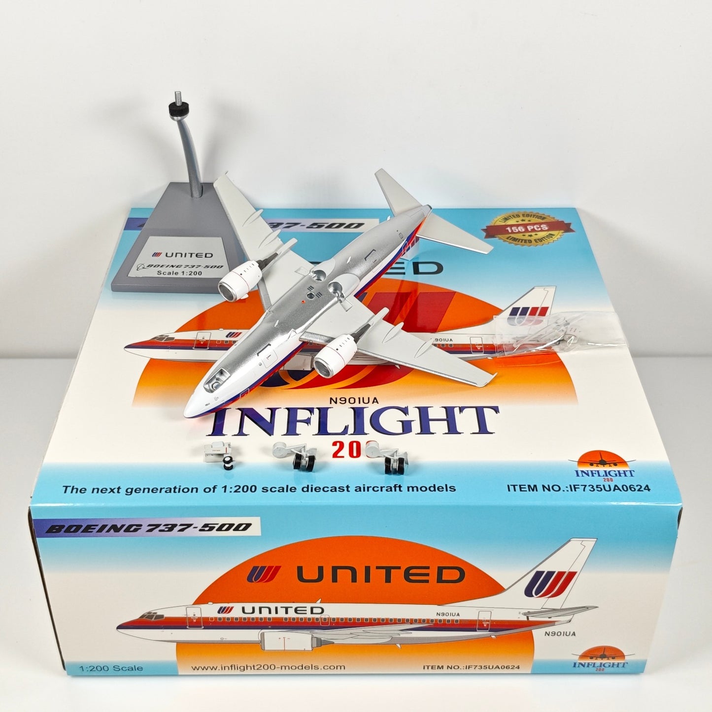1:200 InFlight United B737-500 N901UA Passenger Airplane Diecast Plane Model