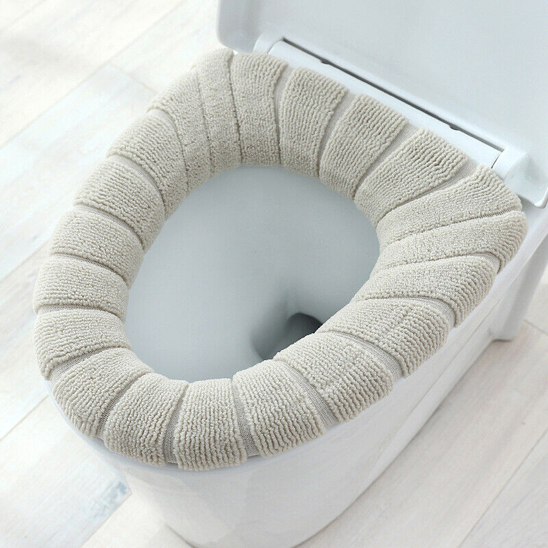 Cubierta De Asiento De Inodoro De Baño Alfombrilla Lavable Acrílica Suave Cálida