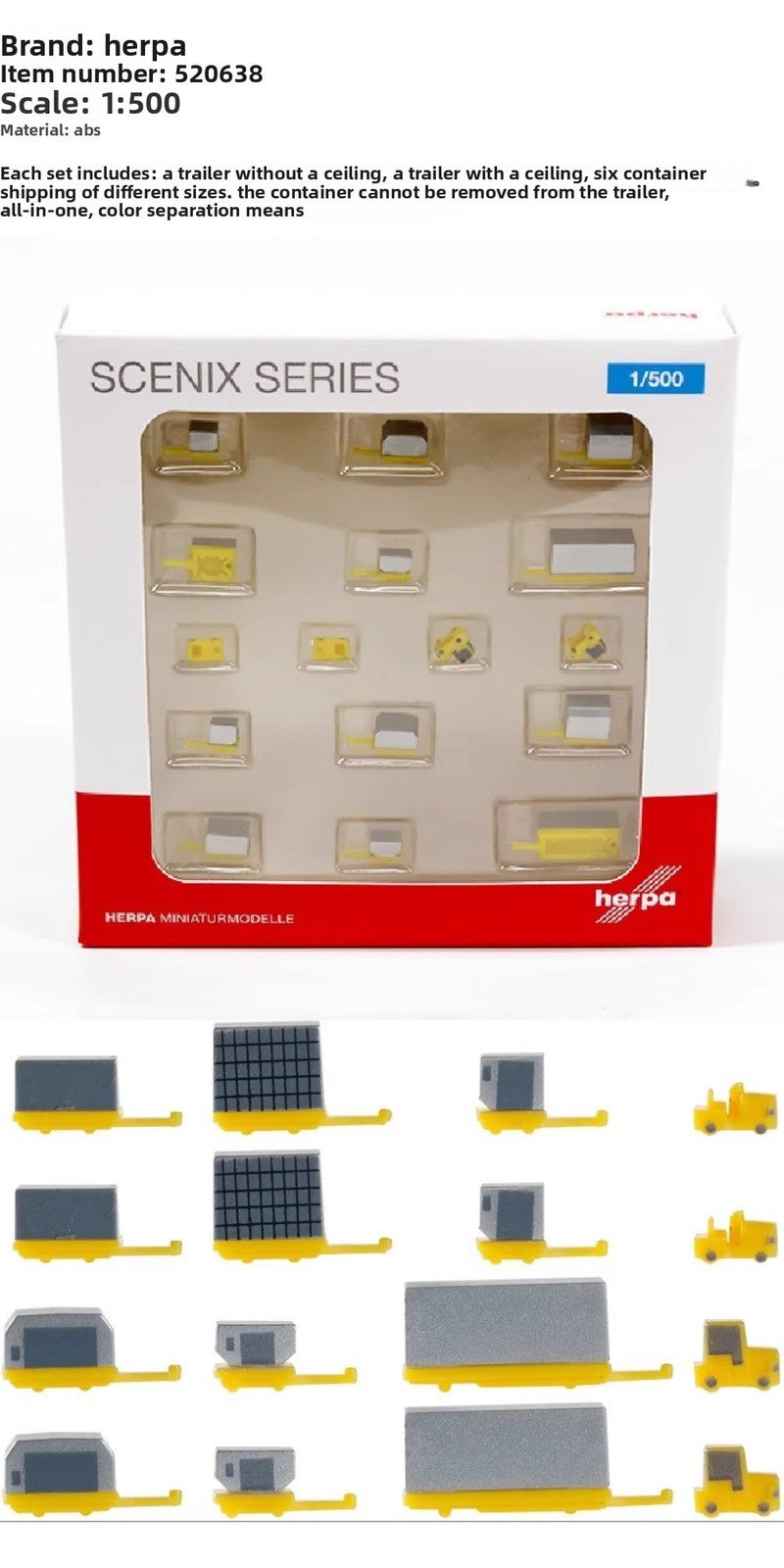1/500 Aircraft Model Airport Parts Trailers Containers Passenger Ground Hand