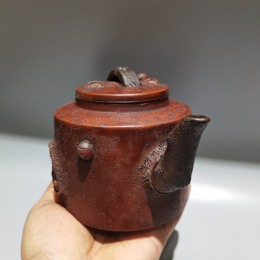 vintage chinese yixing purple clay teapot zisha ceremony carving collectible art