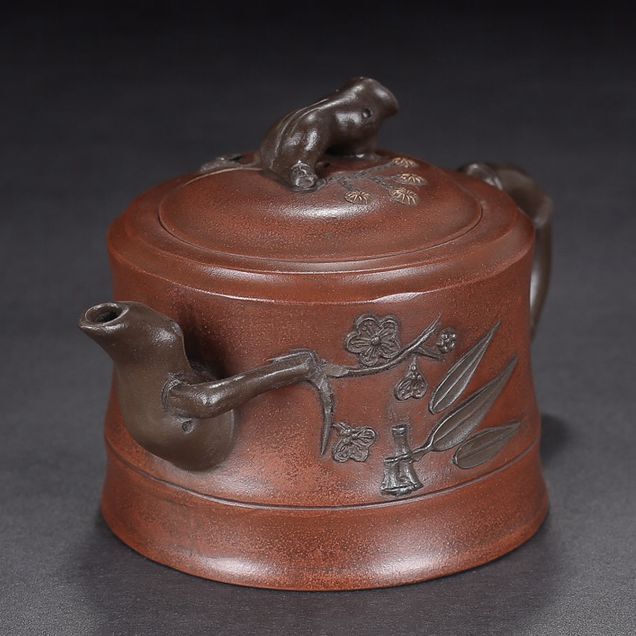 Chinese Yixing Purple Clay Teapot Zisha Ceramic Pine Bamboo Plum Blossom Teaware
