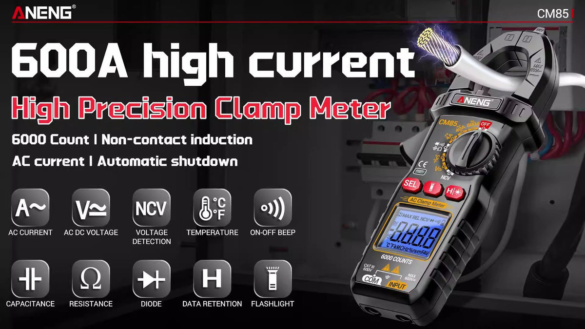 ANENG CM85 Digital Multimeter Tester AC DC Volt Ohm Amp Clamp Meter Auto Range