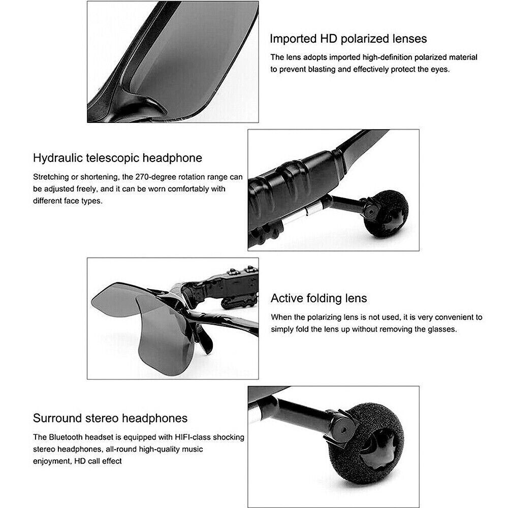 MEJOR Lentes Gafas de Sol Audifonos Bluetooth Sunglasses Para Telefonos Celular