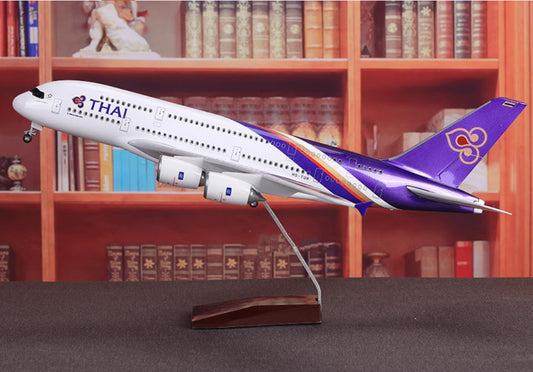 46CM 1:160 THAI AIRBUS A380 Passenger Airplane Landing Gear Resin Aircraft Model