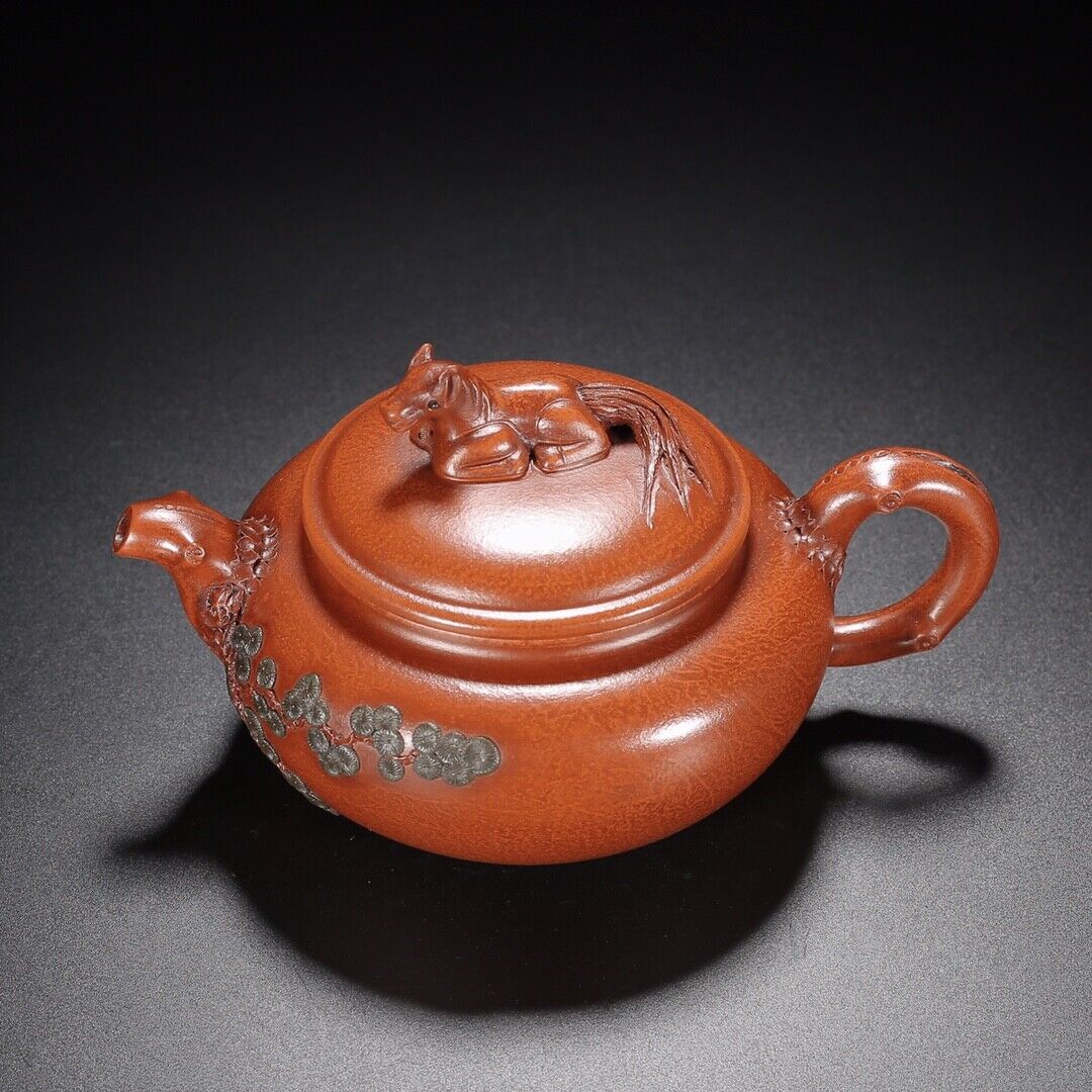 Chinese Yixing Zisha Clay Handmade Exquisite Teapot(马到成功 【底款】蒋蓉)