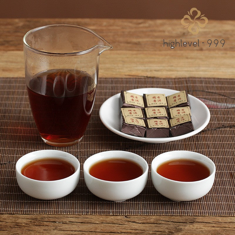 500g Ripe Puer Square Brick Nuomixiang Menghai Yunnan Big Tree Compressed Tea