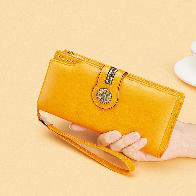 Card Holder Purses Leather Long Wallet Zip Hasp Bag Money Coin Pocket Card Bags