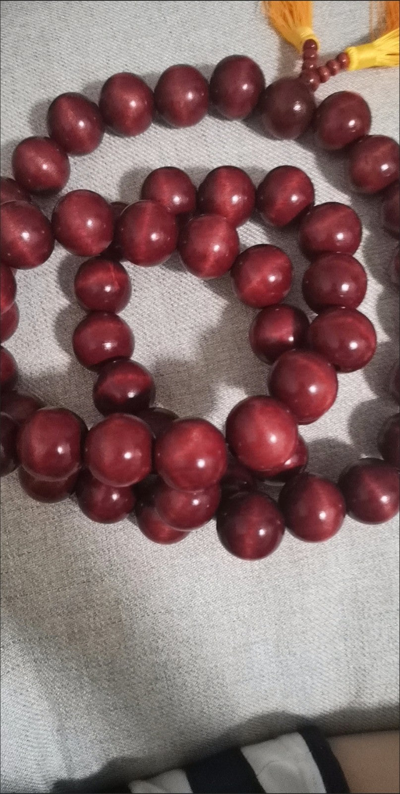 30mm Large Red Mala Beads 54-Count Buddhist Rosary Necklace Shaolin Kung Fu