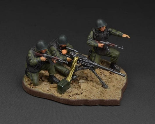 1/72 Soviet Cliff 12.7mm Heavy Machine Gun + 3 Soldier Model For Tanks Scene
