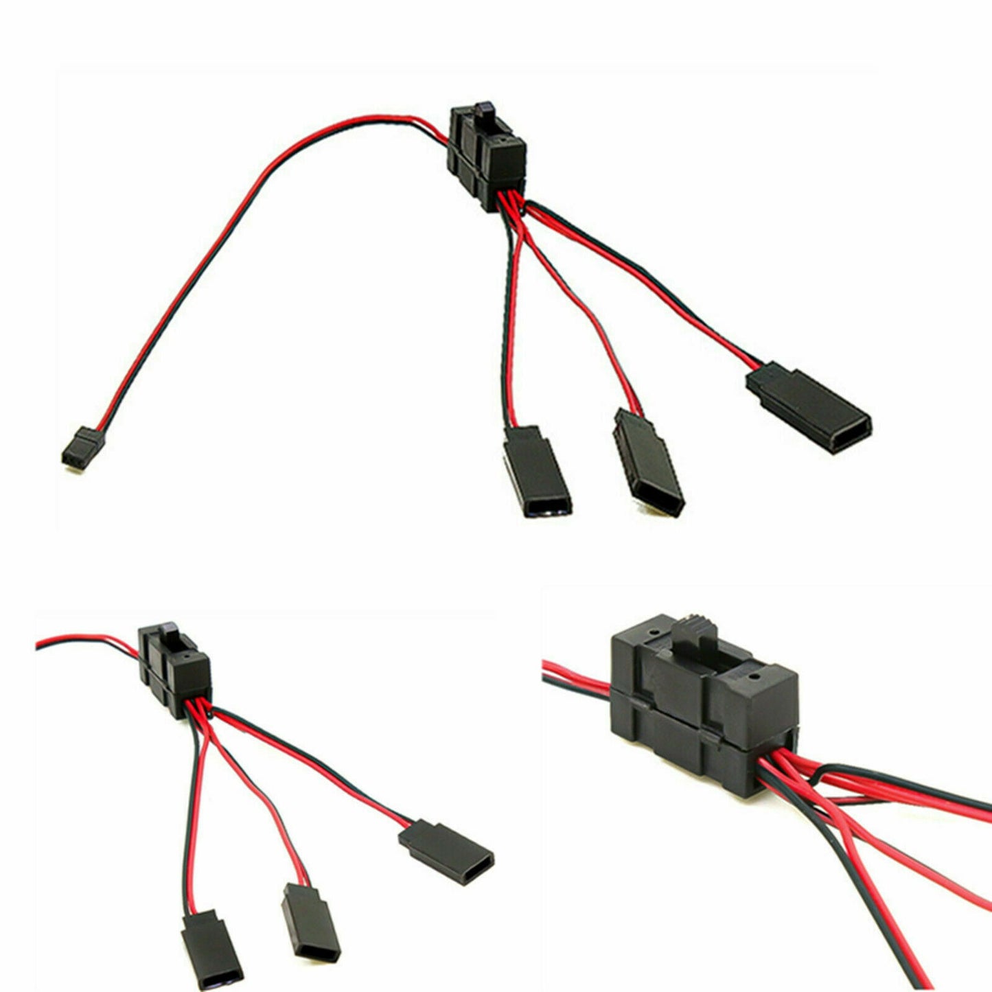 3 Way Wire LED Light On/off Switch Y Cable for 1/10 SCX10 TRX-4 RC Crawler Car