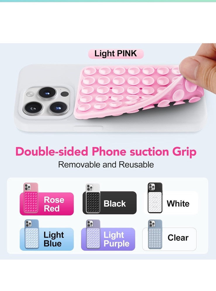 2 Pk Silicone Suction Cup Phone Case Mount Strong Grip Holder for iPhone/Android