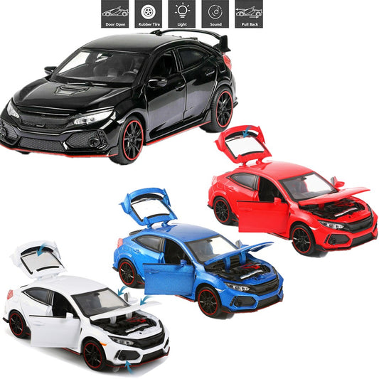 1:32 Diecast Alloy Pull Back Function Model Toy Car With Sound&Light Effect