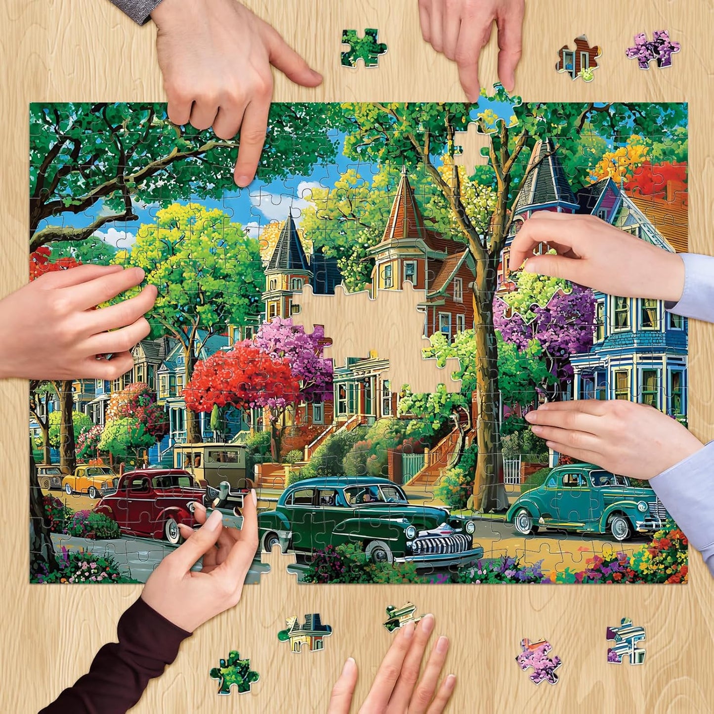 500 Piece Puzzle for Adults,Urban Street Jigsaw Puzzle for Adults Children Elder