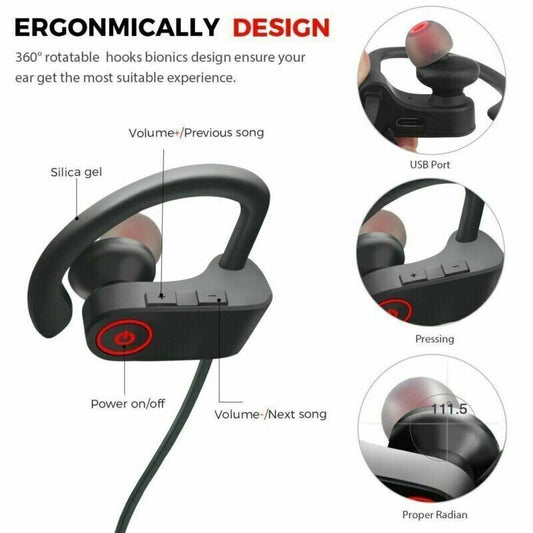 2023 Ear hook Headphones Bluetooth 5.0 Wireless Headband Earbuds Headset Stereo