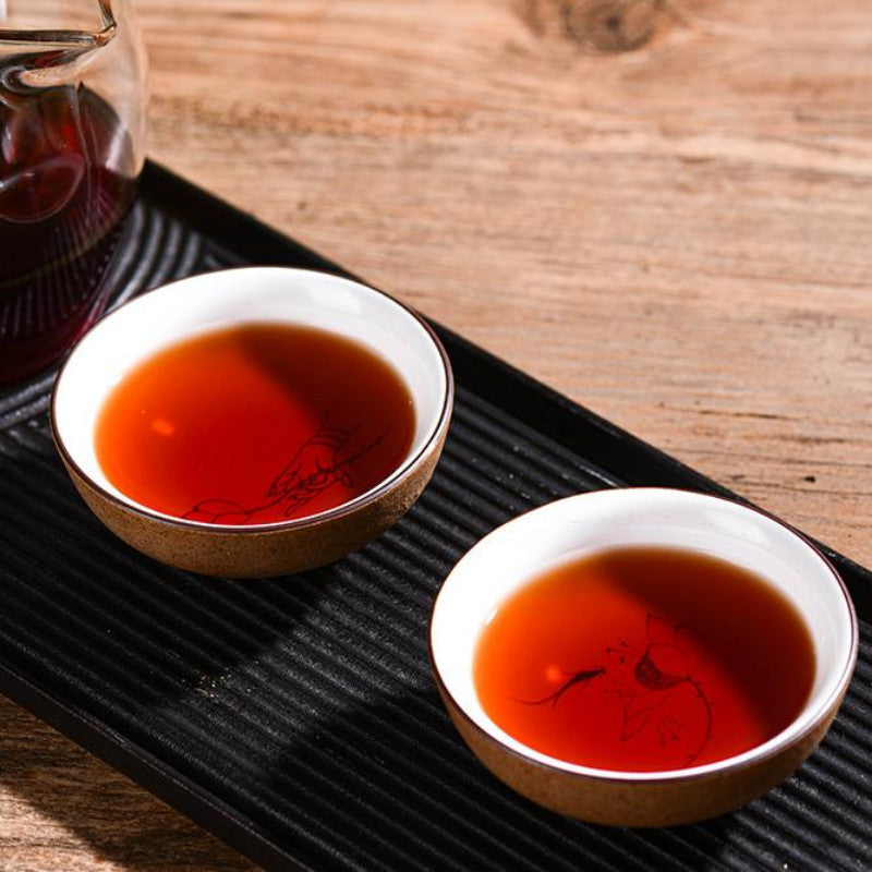 Yiwu Ripe Puerh Tea Cake Yunnan Qizi Premium Puer Cooked Tea Pu'er Shu 357g