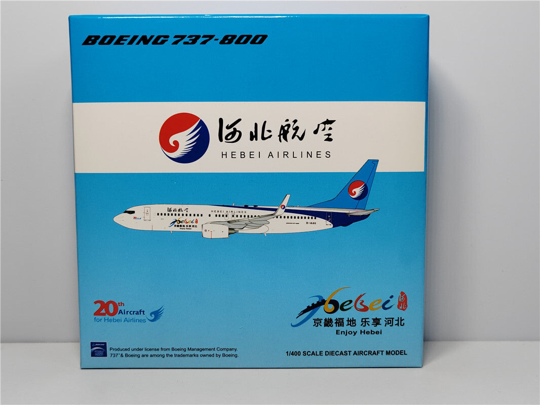 1:400 JC Wings HEBEI AIRLINES BOEING B737-800 Passenger Airplane Diecast Model