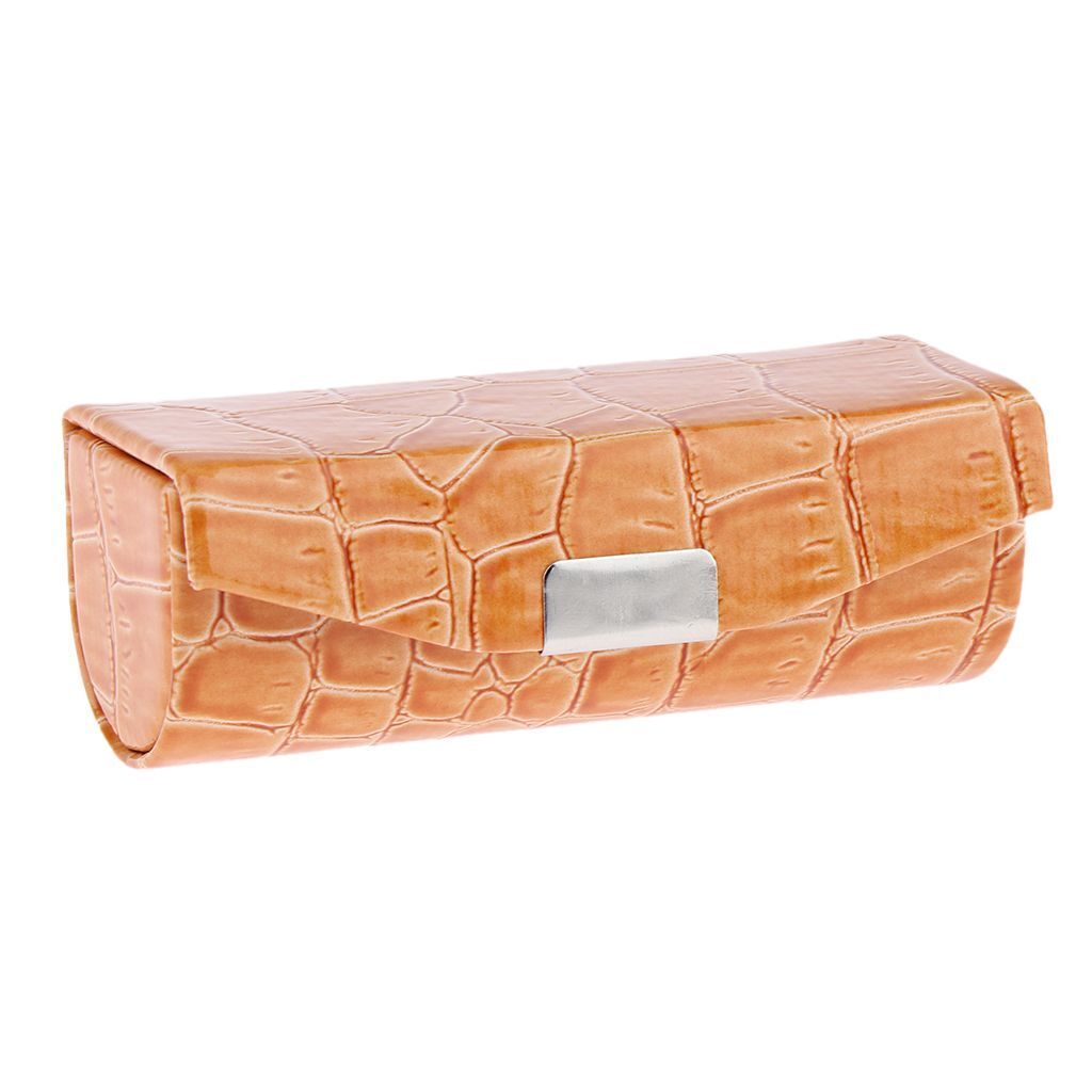 Elegant ABS Synthetic Leather Lipstick Case Bag Flocking Liner Traveling Purse