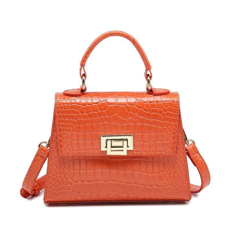 Synthetic Leather Purse Handbag Shoulder Bag 20*7*15 CM Polyester Green Brown