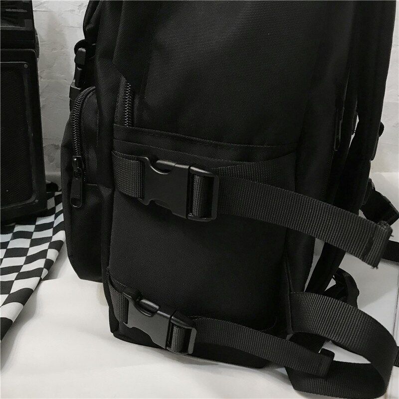 Black Backpack Fashion Waterproof Large School Student Shoulder Bags 28*12*42 CM