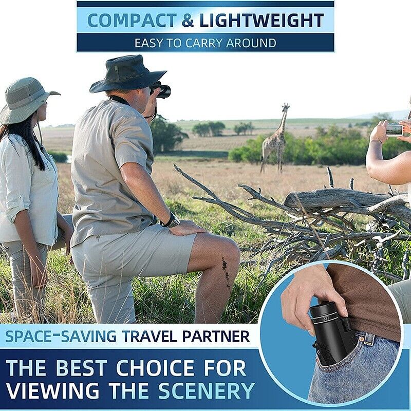 40x60 Monocular Telescope Spotting Scope Portable Binoculars BAK4 Waterproof