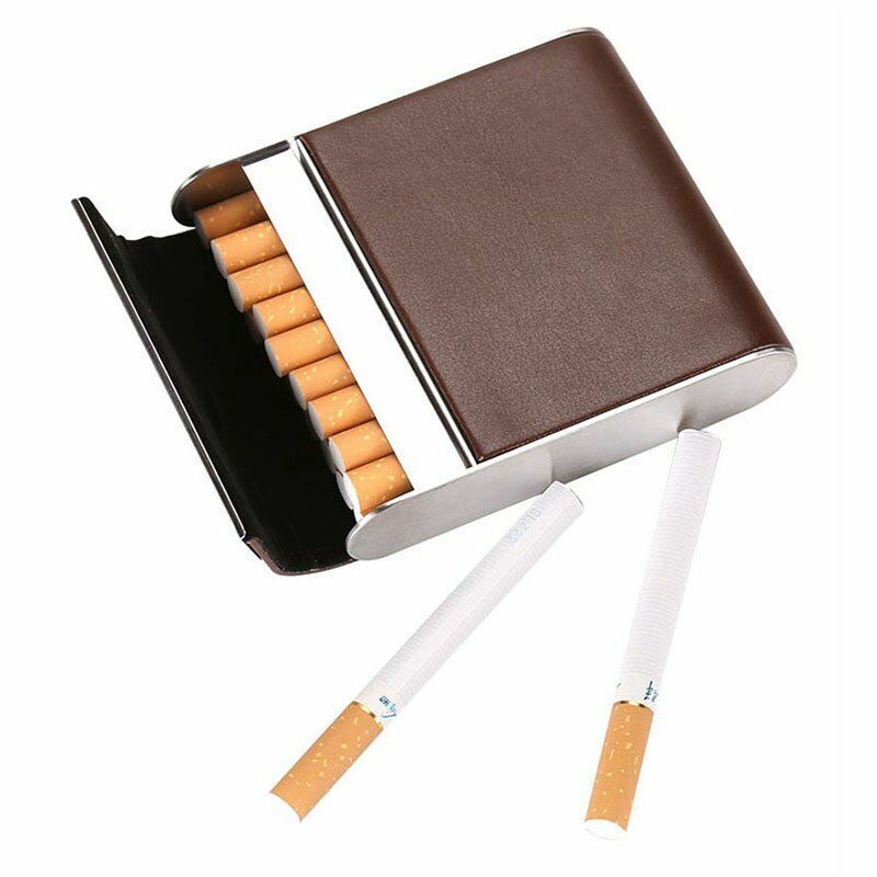 Leather Cigarette Case 20pcs Container Bank Card Box Tobacco Holder Mini Storage