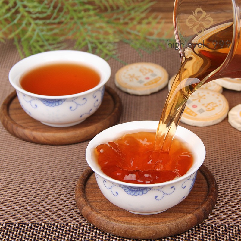 500g Ripe Pu'er Mini Tea Cake Yunnan Bingdao Ancient Tree Golden Bud Leaf Tea