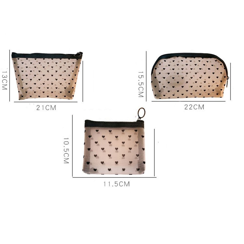 Transparent Mesh Cosmetic Bag Travel Zipper Makeup Case Organizer Storage Pouch