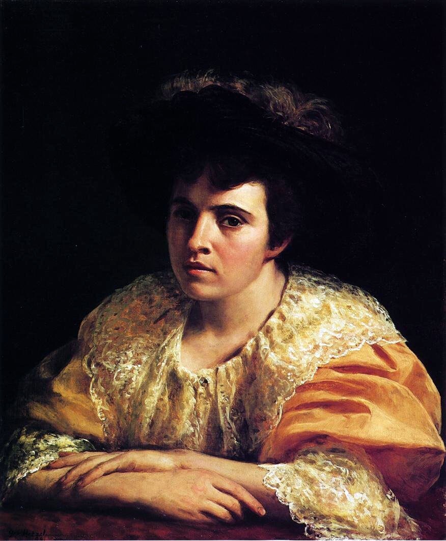 Oil painting Portrait-of-Lila-B-Hetzel-1894-George-Hetzel-oil-painting-1 Portrai
