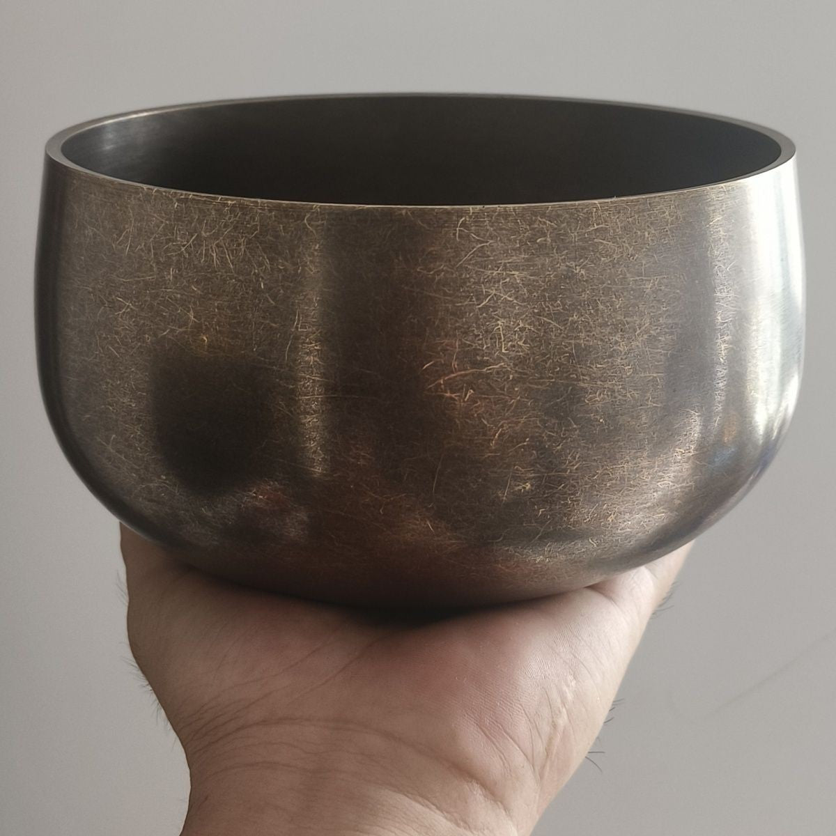 Japanese Style Brass Singing Bowl 17.5cm Meditation Bell Vintage 1180g