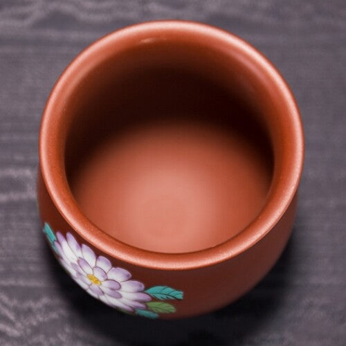 4pcs/lot Marked Tea Cup Chinese Handpainted Cup Real Yixing Zisha Purple Clay