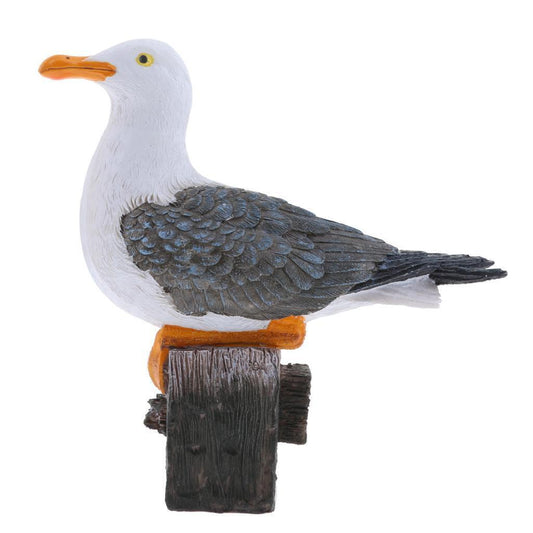 Seagull Statue Outdoor Sculpture Bathroom Nautical Themed Room Ornament Gift