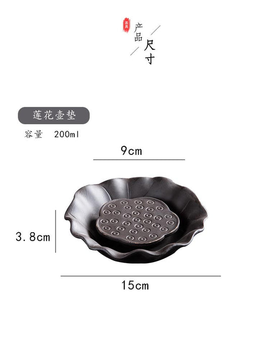 Purple Clay Teapot Mat Storage Water Dry Pot Holder Teapot Base