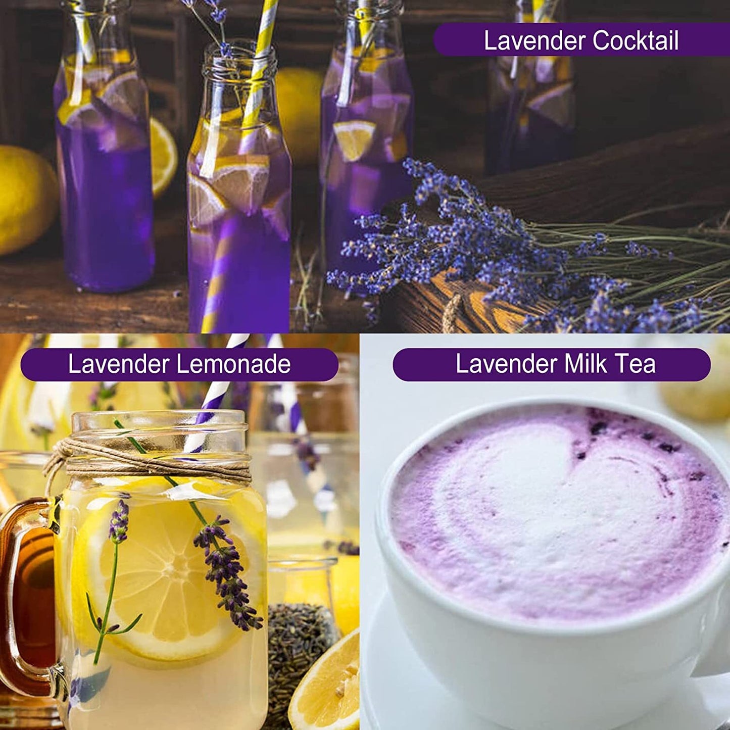 TEARELAE Dried Lavender Natural Edible Flowers Culinary Buds 85g