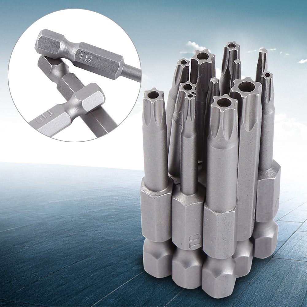 Security Torx Bit Set + Hex Key Allen Bit Set - For Power Drill & Impact Driver