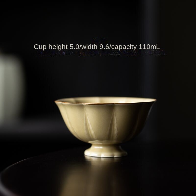 Ding Ware Yellow Handmade Sunflower Cup Master Cup Kung Fu Tea Set Tea Tasting
