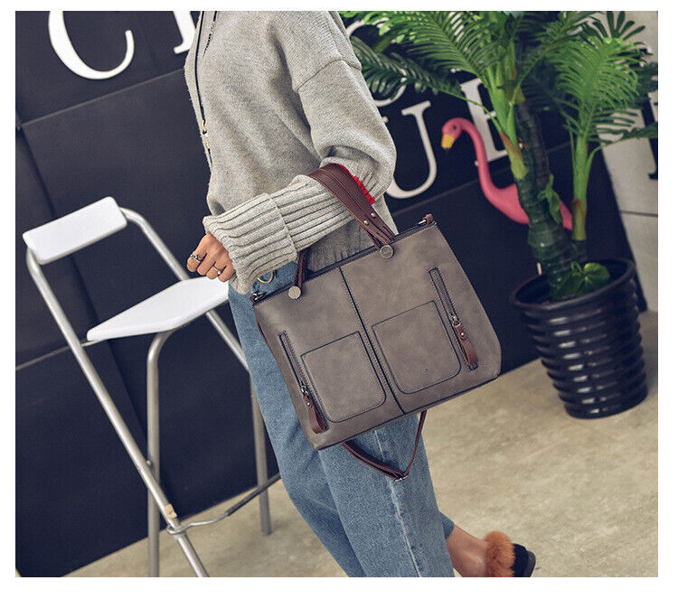 European Women's Bag Large Simple Fashion Handbag Retro Shoulder Messenger Bags