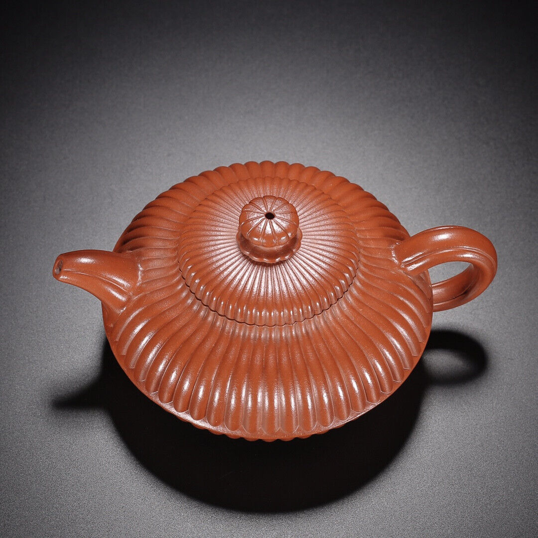 Chinese Yixing Zisha Clay Handmade Exquisite Teapot(筋纹线圆 【底款】顾景舟)
