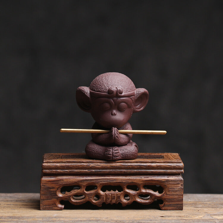 Creative Home Decoration Yixing Zisha Tea Pet Monkey Statue Small Tea Play New