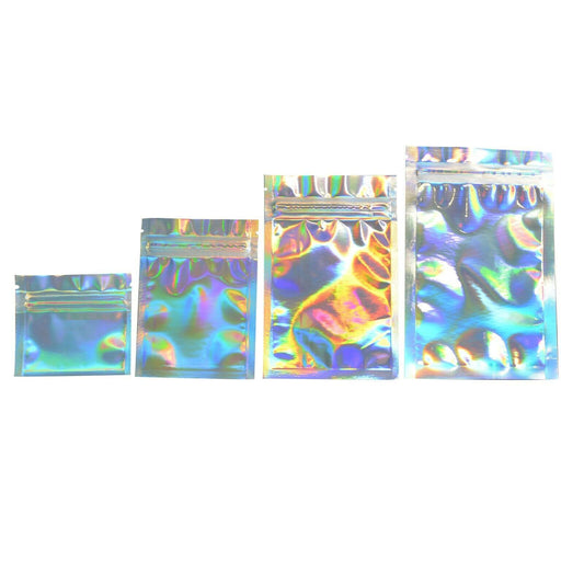 100 pcs Zip lock Bags Hologram Small Zip Lock Plastic Bags