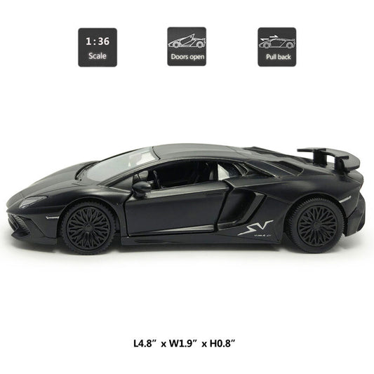 1/36 Lamborghini Aventador LP750-4 SV Model Car Diecast Toy Vehicle Boys Black
