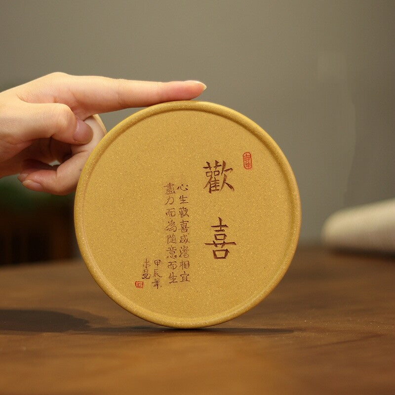 Real Yixing Zisha Duan Clay Holder For Tea Pot Chinese Character Carved Rack New