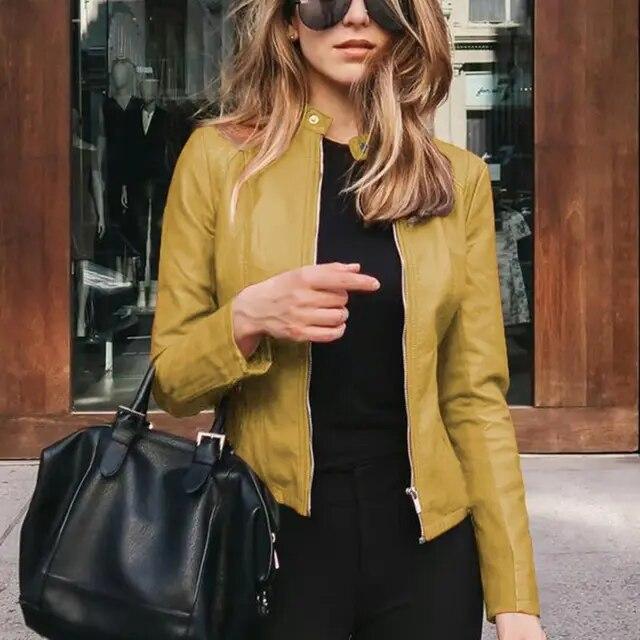 Leather Faux Women's Jacket Women Thin New Moto Biker Zipper Black NEW *20% OFF*