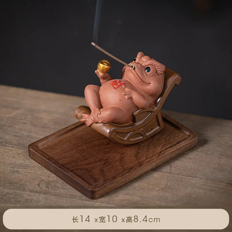 Toad Tea Pet Decoration Attracting Wealth Toad Tea pet incense holder Decoration