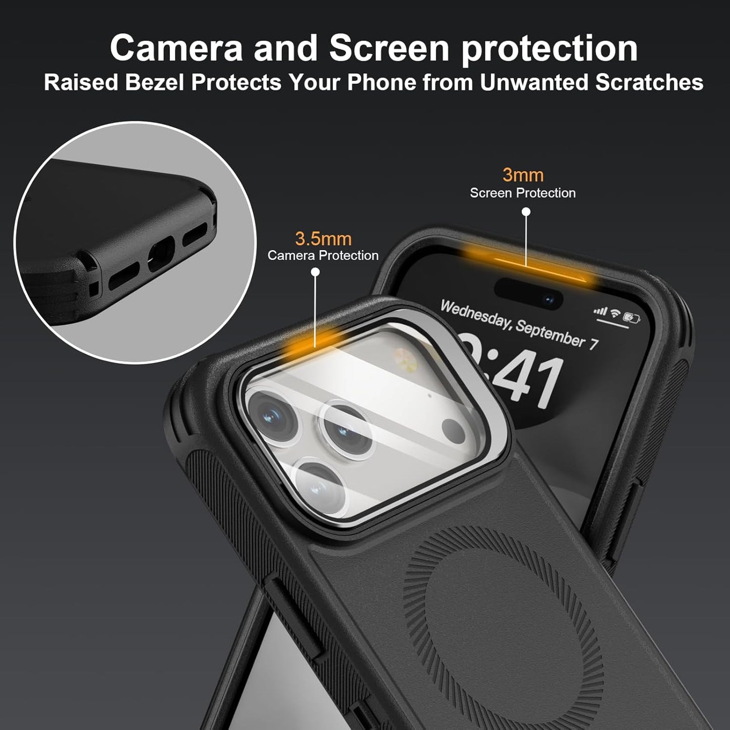 For Iphone 17 Pro Max Case with Stand & Built-In Camera Cover, Magsafe Compatibl
