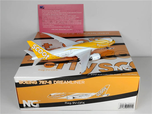 NG Models Scoot for BOEING B787-8 9V-OFK flyscoot DREAMLINER 1/400 Plane Model