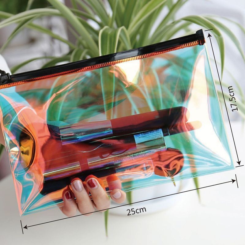 Travel Cosmetic Bags Transparent Big Makeup Pouch Toiletry Brush Organizer Case