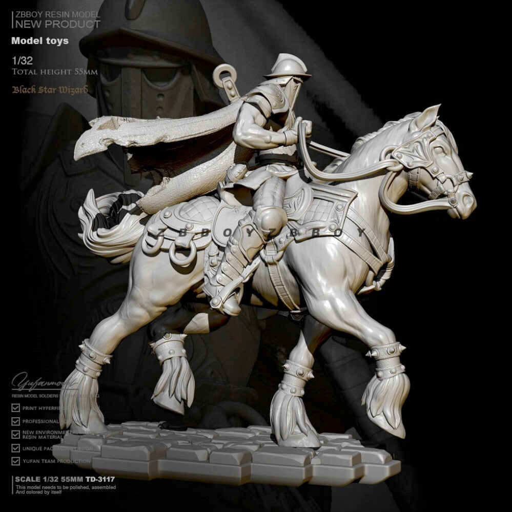 1/32 resin figures model Armored machete knight Unassembled unpainted