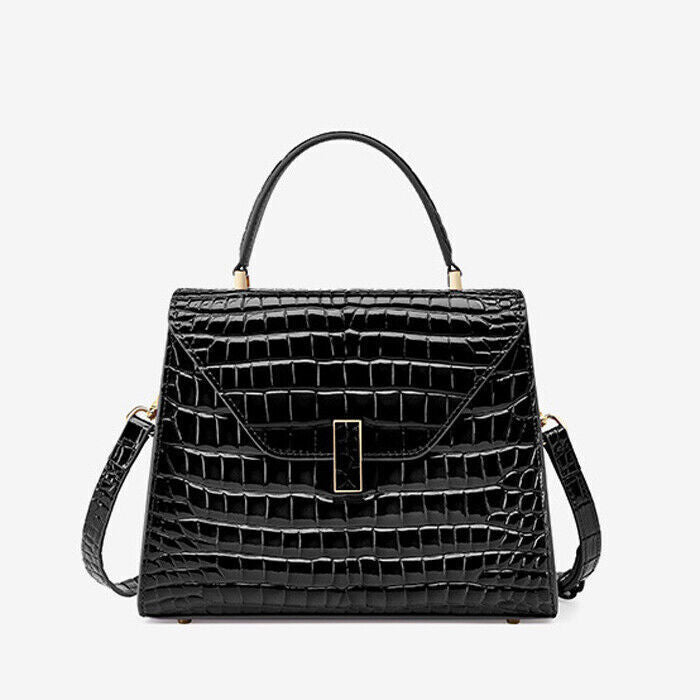 Real Leather Women's Handbag, Crocodile Embossed Party/Cocktail Shoulder Bag