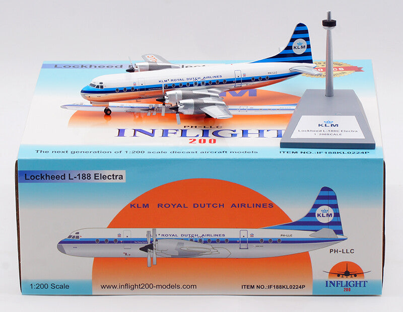 1:200 InFlight KLMLOCKHEED L-188 Electra Plane Airplane Diecast Aircraft Model